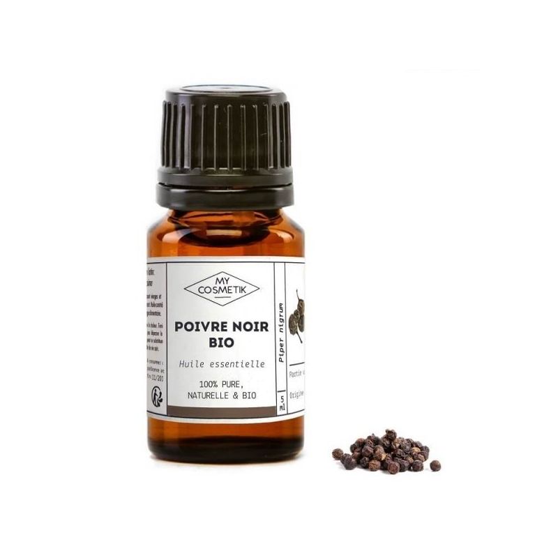 Huile essentielle de poivre noir BIO (AB) 10 ml - MyCosmetik