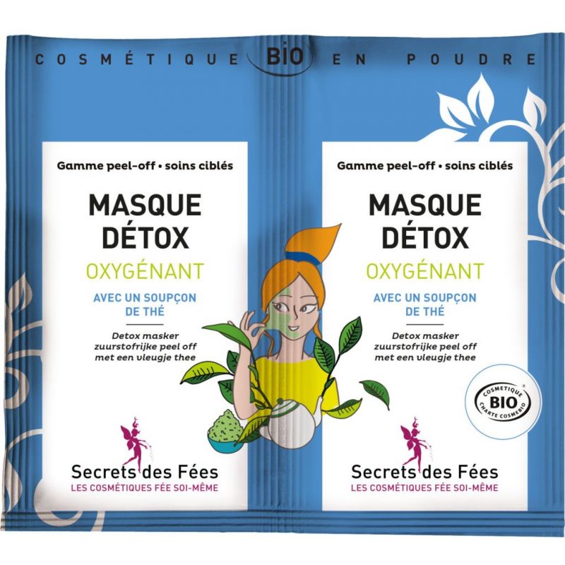 Masque Détox Oxygénant Bio (PEEL-OFF) - Sachet 2 doses de 8 g - Secrets des Fées