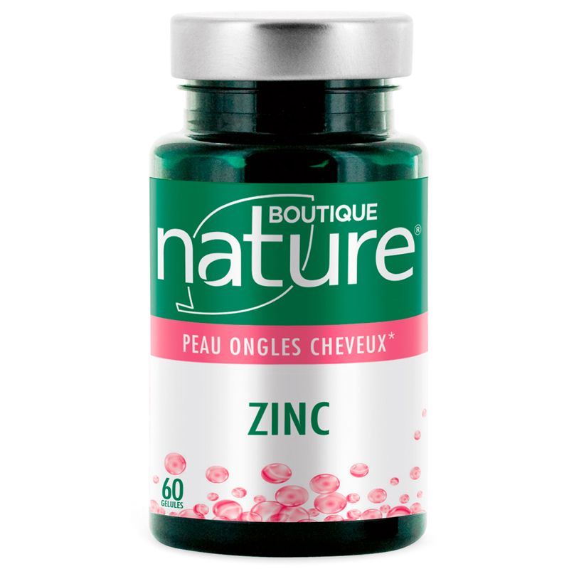 Zinc - Peau Ongles et Cheveux - 60 Gélules végétales - Boutique Nature