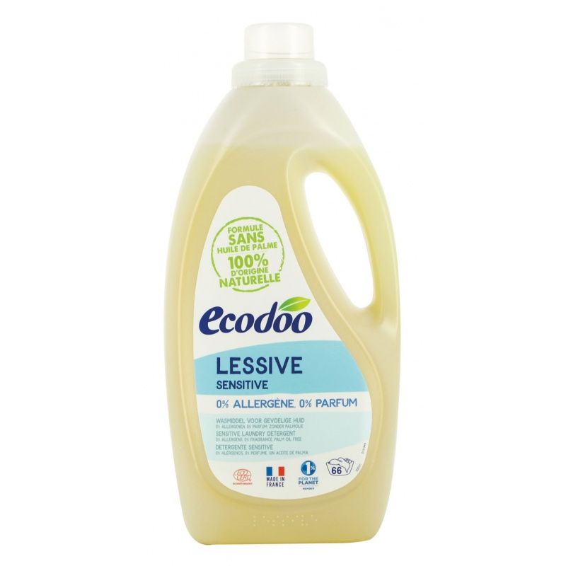 Lessive Sensitive 0% Allergène - 0% Parfum et Huiles essentielle - 2L - Ecodoo