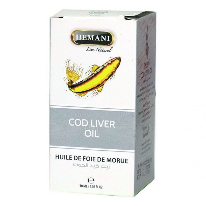 Huile de Foie de Morue (Cod Liver Oil) de 30 ml - 100% Naturelle - Hemani
