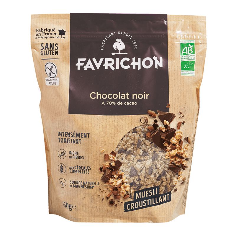 Muesli Chocolat Noir Bio (70% Cacao) - 450G  - Favrichon