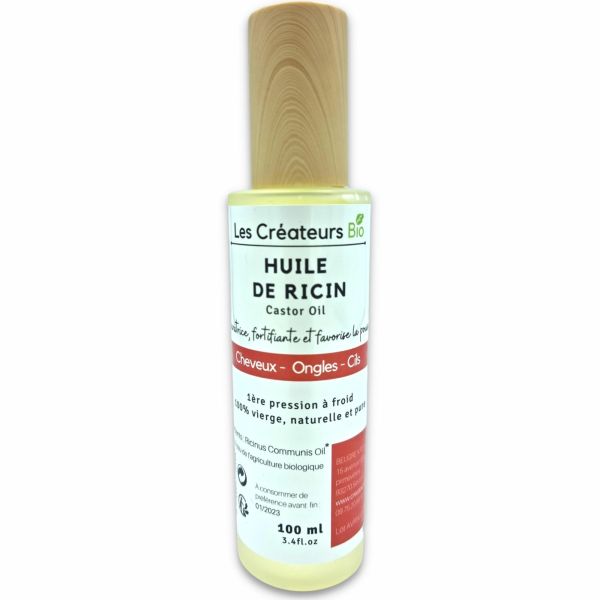 Huile de Ricin (Castor Oil) 100ml - Pure et 100% Naturelle - Les Créateurs Bio