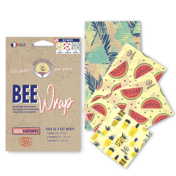 4 Bee Wraps – Emballages zéro déchet – Anotherway