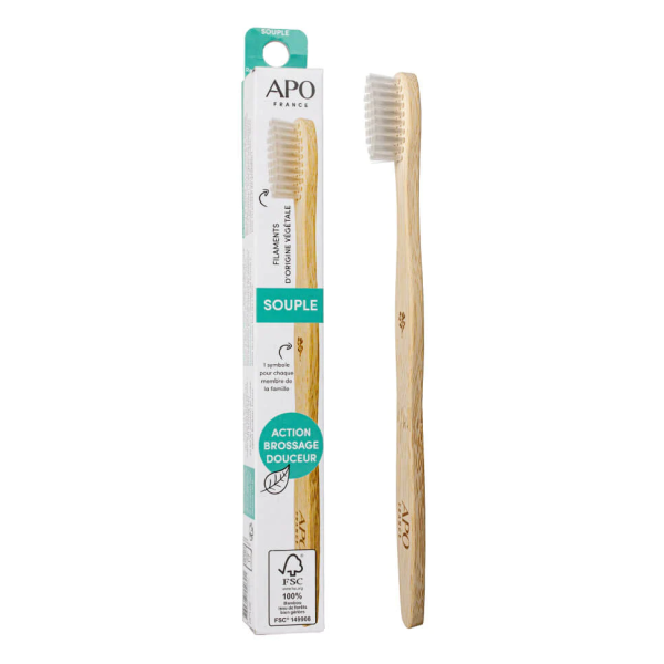 Brosse à dents en Bambou pour adultes - Souple - APO