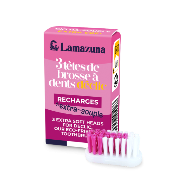 Recharge de 3 têtes de brosse à dents extra-souple - Lamazuna