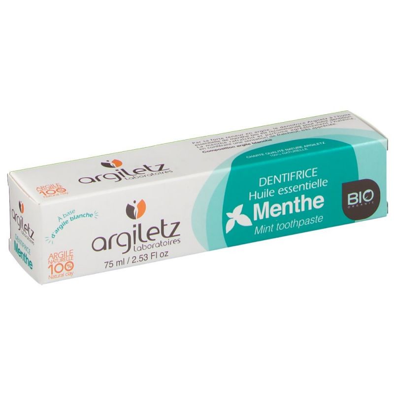 Dentifrice Menthe Bio - 75 ml - Argiletz