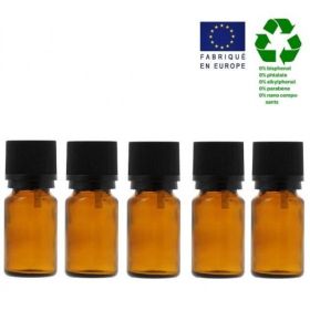 Lot de 5 flacons 10 ml en verre avec codigoutte